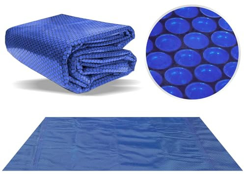 Poolpanda Elite Solarplane 450 x 220 cm rechteckig | Stärke 400 µm | schwarz/blau | XL Luftblasen | Solarfolie für Pool