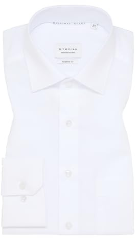 ETERNA Herren Business-Hemd | Modern Fit | Einfarbig | Langarm | Bügelfrei, Knitterfrei | 100% Baumwolle | Kent-Kragen