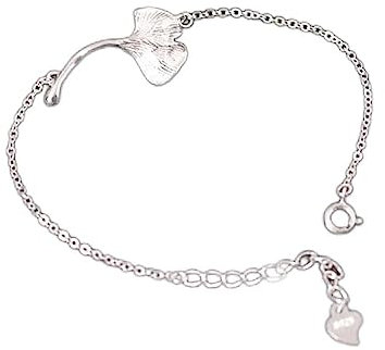 UGUGU Armbänder for Damen, Silberarmband, Damen-Armband aus 925er Sterlingsilber, chinesisches Vintage-Armband, handgeschnitztes Ginkgo-Biloba-Armband, Damen-Silberschmuck