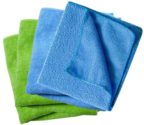 Behogan 4 Stück Bambus Baumwolltücher, 30x38cm Bambus Tücher, Saugfähige Reinigungstücher, Microfaser Putztuch, Wiederverwendbare Putztücher für Hochglanzoberflächen, zum Reinigen und Abstauben