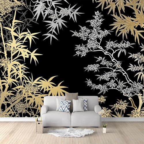 Fototapete Japanischer Bambus Tapete 200 x 140 cm (WxH) Fototapeten Schlafzimmer Wohnzimmer Moderne 3D Effekt Wandtapete Japanischer Bambus Vliestapete Wand Dekoration Poster Foto Tapeten q3235