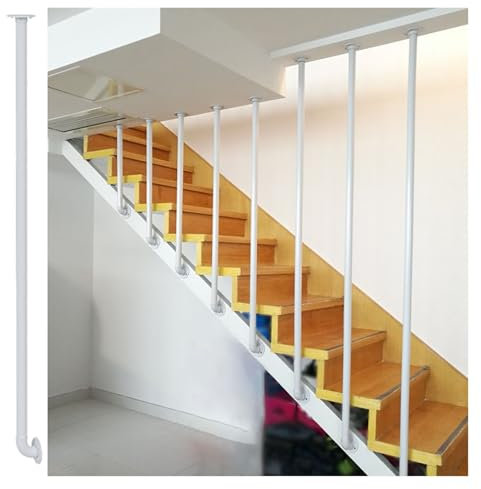 Anpassbare runde Treppenbaluster in Schwarz/Gold/Weiß, 30 cm, Innenspindel für Kellertreppen, Ersatzsäule für elegantes Geländer (1 Stück)