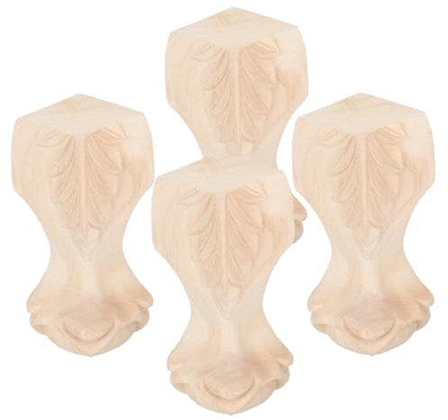 EXCEART 1 Satz Hölzerne Geschnitzte Schrankfüße Bein Klein Für Kommode Tischfüße Möbel 4 Stück