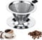Zosenyer Filtre Cafe, Filtre a Cafe en Acier Inoxydable Réutilisable pour Faire du Café Manuel, Filtre Café Permanent pour Café Sans Papier, Comprenant Cuillère et une Brosse De Nettoyage
