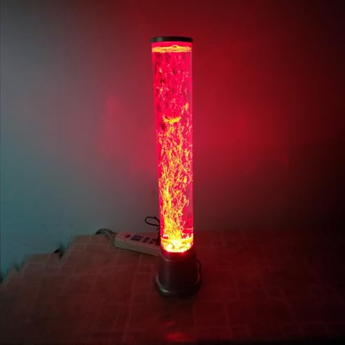 Vdhfgso Quallen-Aquarium-Farbmorphing-Lampe, ASMR-Blasentherapie zur Stress- und Angstlinderung, beruhigendes Nachtlicht-Dekor mit realistischen Fischen