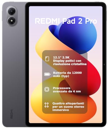 XIAOMI REDMI Pad 2 Pro, 8+256GB, 12,1 2,5K 120Hz Display, Riesiger 12.000mAh (typ) Akku, 4nm Prozessor, Nahtlose Konnektivität, Graphitgrau