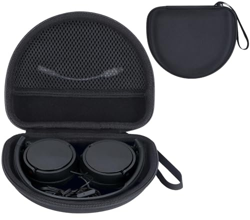 RIYADAone Duro Viaggio Caso Custodia Compatible con Sony MDR-ZX110 / ZX110AP / ZX310AP / ZX110NC / ZX Serie Microfono con Cuffie on ear (Nero)
