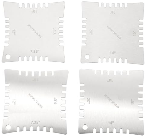 Sirxlevcy Guitar Notched Radius Gauges for Measuring Fingerboard Radius Pack Of 4pcs