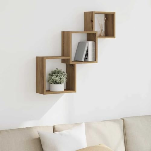 CKioict Wand-Würfelregal aus Holzwerkstoff mit Stauraum, Platzsparendes Design für Wohnzimmer und Schlafzimmer, Langlebig & Feuchtigkeitsbeständig, Montagezubehör Nicht Inklusive