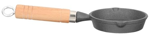FOMIYES Sartén Pequeña de Hierro Fundido para Calentar Aceite, Mini Olla de 11 Cm Diámetro y 2,5 Cm Altura, Utensilio Multifuncional para Cocinar Huevos, Adecuado para Camping y Cocina