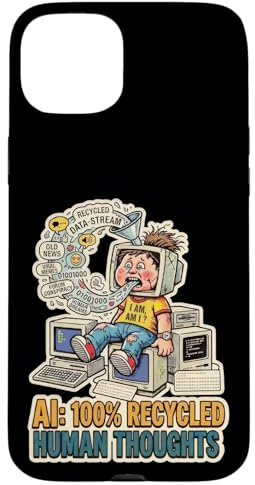 Recycled Human Thoughts AI satire technology coding LML mode Case for iPhone 15 Plus