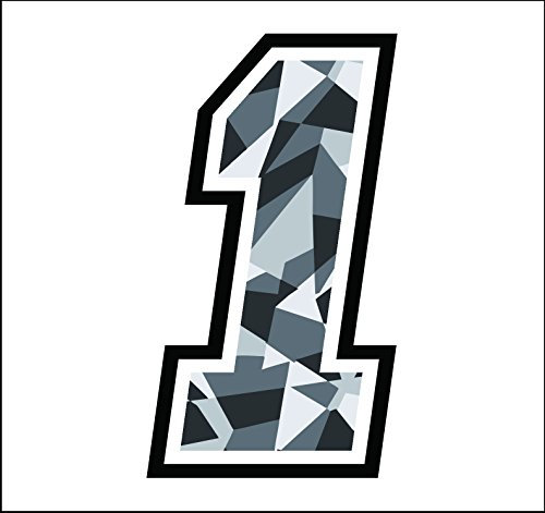 Sticker Number - Race 12 cm - - Rennen Cross Track Auto Motorrad Aufkleber (1, Camouflage Geometric)
