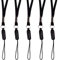 ZhaoCo Strap Lanière, 5 Pack de Nylon Détachable Lanière Tour de Cou pour Carte D'identité, Badge, Porte-clés, Affaires, Bureaux et Expositions - Noir