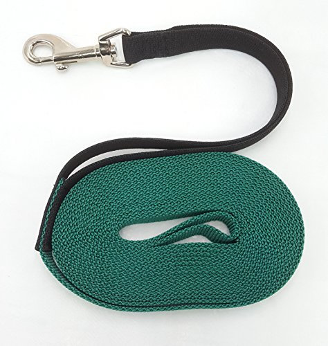 elropet Flex Fährtenleine Schleppleine mit Ruckdämpfer tannengrün 20m-20mm Hundeleine