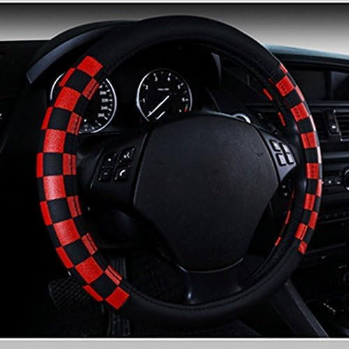 Mayco Bell Unisex Grid Style Mikrofaser Leder Auto Lenkradabdeckung Universal 38cm (Rot)