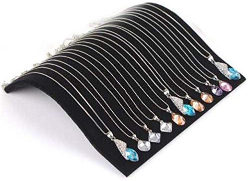 Präsentationstafel für Halsketten und Armbänder, aus Samt, für Schmuck, Schmuckaufbewahrung, Ständer, Aufbewahrungsfach, Schmuckvitrine für Frauen und Mädchen (schwarz)