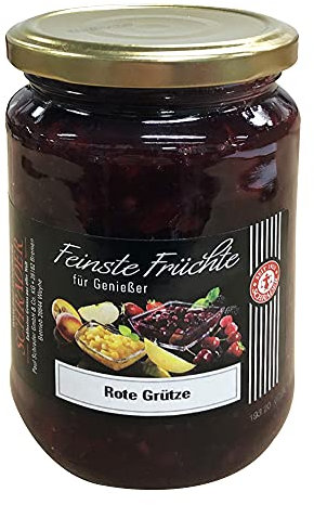 Schrader | Rote Grütze | mit 60% Früchtemischung | aus Sauerkirschen, Johannisbeere, Erdbeeren u.m. | 380g im Glas