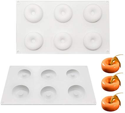 Uenmay 3D Silikonform Backformen Dessert Mousse DIY Form, 6 Löcher Donut
