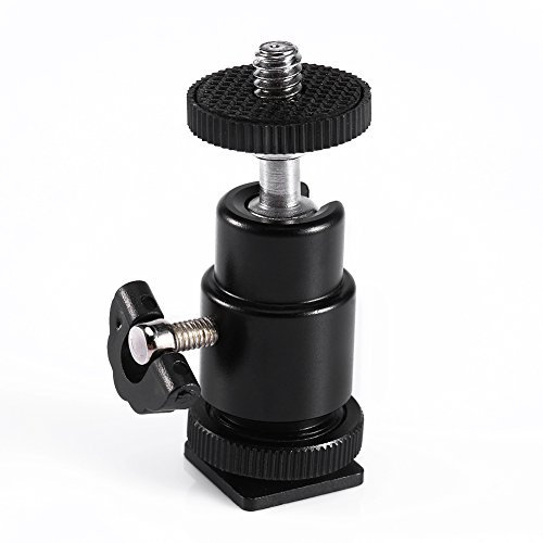VBESTLIFE Cabezal de Bola de trípode, 360 Grados 1/4 de Pulgada de Rosca de Aluminio Mini Cabeza de Bola de cámara con Bloqueo para Todas Las cámaras, Resistente a la corrosión Duradera