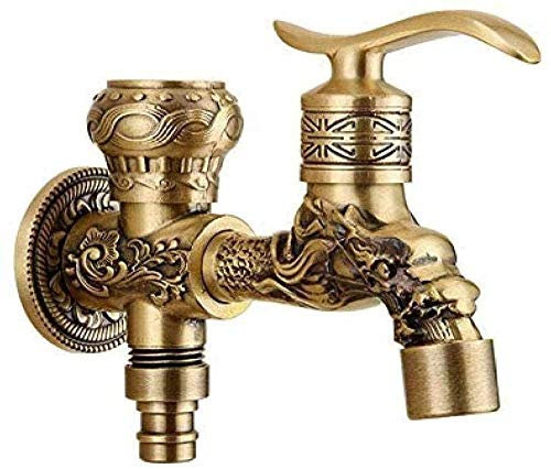 pengyongj Grifo de jardín Grifo de Bronce Multiusos de latón arandela Grifo de jardín Grifo de Pared de baño Cruz Mango Encendido