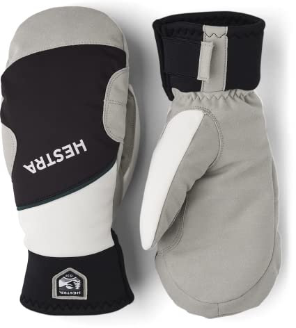 Hestra Comfort Tracker Handschuh, warm, winddicht, isoliert, Skitouren-Fäustlinge, Schwarz / elfenbeinfarben, 10