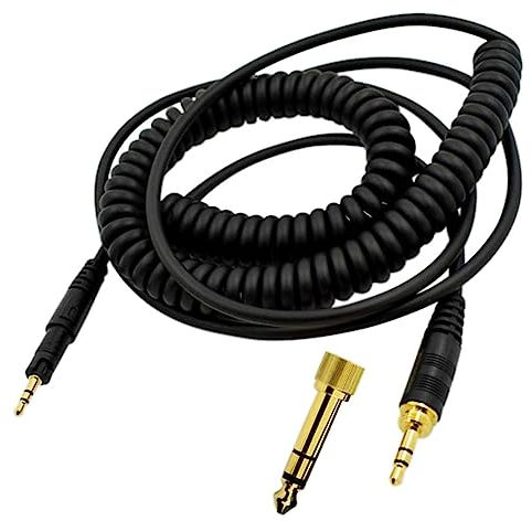 Yaowanguan Ersatz Audiokabel Kompatibel mit Audio-Technica M50X M40X M70X, Spiralkabel mit 6,35mm Adapter, Verlängerung auf 10 Fuß