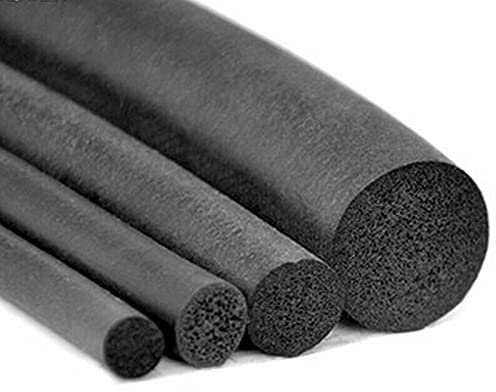 Rundschnur aus EPDM Moosgummi | schwarz | Dichtung Gummischnur Fugendichtband Fugenprofil | witterungsbeständig | ringsum mit Haut 12 mm Ø | 1 Meter