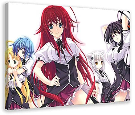 Anime High School DxD 4 Leinwand-Poster, Wandkunst, Dekor, Bild, Gemälde für Wohnzimmer, Schlafzimmer, Dekoration, Rahmen: 60 x 90 cm