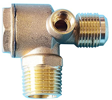 Anawakia Compresseur d'air - Clapet anti-retour 3 ports - Laiton - Filetage extérieur - Unidirectionnel - Raccord pneumatique femelle 1/2 x 1/2 x 1/8