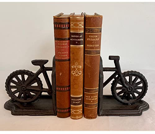 Retrome Dekorative Fahrrad-Buchstützen, 1 Paar, antike Fahrrad-Buchstützen für Regale, Gusseisen..