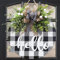 spring door wreath decoration, Black and White Buffalo Plaid Check Decor,Front Door wreath,spring summer Wooden Door Hanger and Wall Decor,kitchen decor-12 inch