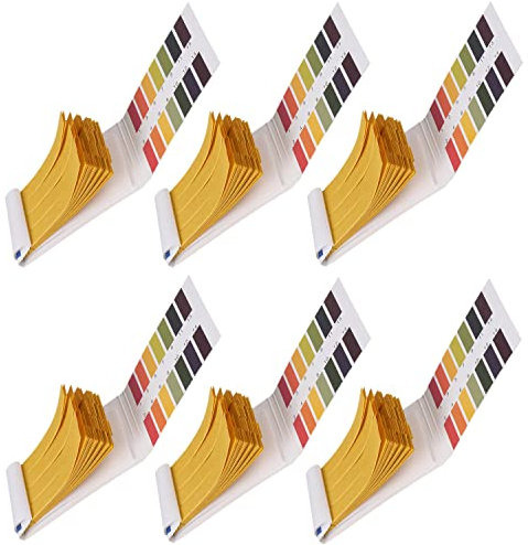 HUAREW Lackmuspapier,pH-Wert-Bereich 1-14, für,Speichel,Urin,Wasser,Bodentests, Haustier,kosmetik,Lebensmittel pH Test(6 Pack mit 480 Stück)