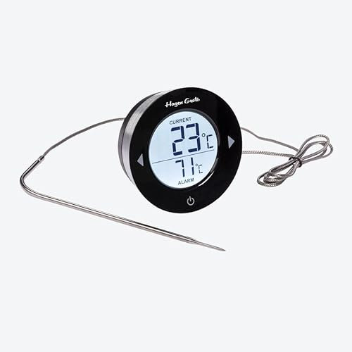 Hagen Grote digitales Fleischthermometer, messgenau, für Grill und Ofen, hitzebeständig bis 380 °C, für perfektes Garen