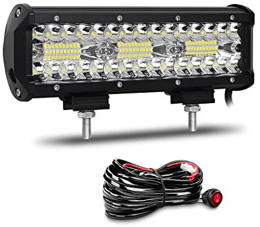Barre LED Willpower 23cm 9'' 180W Spot et Inondation Rampe 12V 24V Étanche Feux Phare de Travail Projecteur pour 4x4 Voiture Camion Tracteur Quad Véhicule Bateau con Câblage