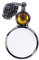 TOFBS Lupe Anhänger Halskette Geschenk Vintage Kristall Lupe Anhänger Halskette Geschenk, Lupenanhänger Halskette 2X-3X Leselupe Lupe Lese dekorative Halskette (Gelb)