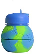 Guangcailun Wasserflasche mit Karabiner Silikon Wasserkocher Sport Cups Basketball Mädchen Jungen, Tarngrün