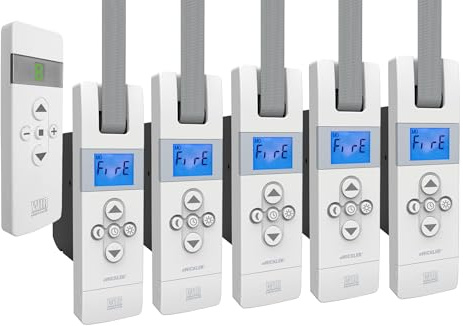WIR elektronik, eWickler 5 Fenster Funk-Set, eW840-F, 5x elektrischer Gurtwickler + 1x Fernbedienung FB-9, für 17-23 mm Gurtband, Unterputz, bis 50 kg, inkl. Netzstecker (5 Fenster)
