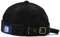 XYIYI Schwarz Herren Cordmütze Dockermütze Brimless Hat Schädelkappe Arbeiter Matrosenmütze Gerollte Manschette Retro Beanie Mütze