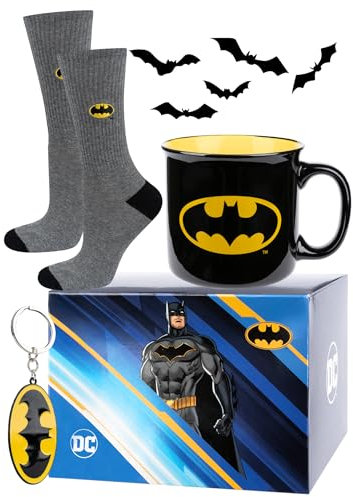 DC Comics Batman Superman Socken Herren + Becher + Anhänger Lustige Geschenke Für Männer 40-45 Batman