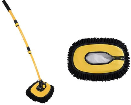 Auto Waschbürste Kit 40.16 Autowaschbürste Mit Teleskopstiel Wohnmobil 2 in 1 Chenille Autowaschmopp Waschhandschuh Reinigungsbürste für LKW Wohnwagen KFZ