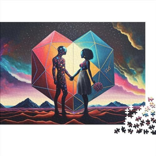 Puzzles Für Erwachsene 1000 Außerirdische, Quadratisches Puzzle Für Erwachsene Für Erwachsene Und Kinder, Holzbrettpuzzles, Tolles Geschenk Für Erwachsene, 75X50CM