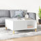AUVYI Couchtisch Weiß 80x80x36,5 cm Holzwerkstoff&Eukalyptus Wohnzimmertisch Cautschtisch Coffe Table Wohntisch Sidebord Center Table Beistelltisch Rechteckig Kaffeetisch
