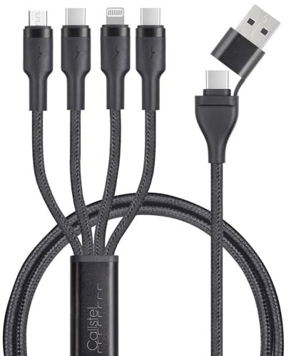 Callstel für iPhone Ladekabel: 8in1-Lade-/Datenkabel USB-C/A zu USB-C/Micro-USB/Lightning 60W, 120 cm (MacBook Ladekabel, für iPhone und Für Samsung, Kopfhörer Adapter)