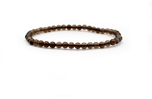 TIGER TREASURE Qualität, inspiriert seit 1890 Rauchquarz Armband 4mm | zeitlose Eleganz | Edelsteine aus den Alpen | Handgefertigtes Perlenarmband aus Deutschland | Schmuck für Damen