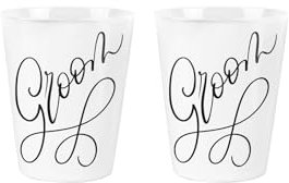 Purely Home Groom & Groom Egg Cup/Shot Glass Set - Mr & Mr Wedding Presents - Pack of 2 Ceramic Egg Cups/Holders Kitchenware/Shot Glasses Drinkware Boxed Gift