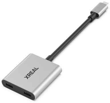 XREAL Hub, Power and Play Adapter, Power Your AR Glasses While Charging Your Source Device, Like Steam Deck, ROG Ally, Switch, iPhone 15 or Android Phone, Support 45W Fast Charging and 120Hz