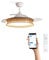 CREATE / WIND CLEAR/Ventilador de techo con luz blanco y mimbre nudo con mando y Wifi / 40W, Ø108 cm, temporizador, 6 velocidades, aspas retráctiles, 3 temperaturas de luz, función verano-invierno
