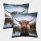 MEFESE Hochlandrind Weiche Hochlandkuh Kissenbezüge, Quadratische Form Im 2er Set, Perfekt Für Home Decor Und Outdoor Leisure, Maschinenwaschbar 40x40cm