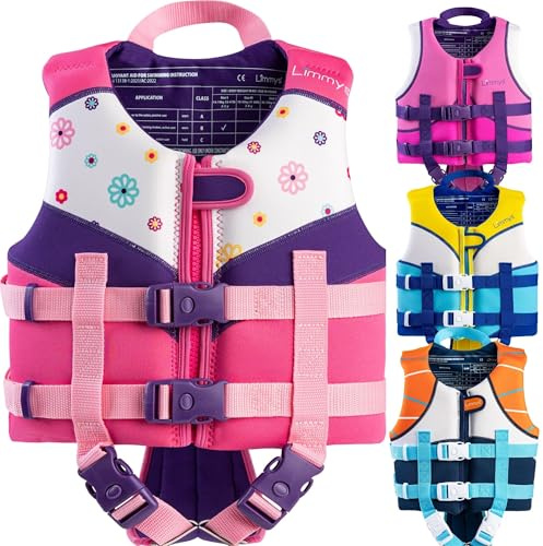 Limmys Gilet Natation Néoprène Enfant – Mousse Intégrée | Design primé et approuvé par les parents - Double système de fermeture sécurisé avec zip YKK Premium - Haute visibilité
