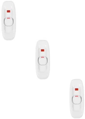 HOMSFOU 3St Schaltknopf schalten praktischer Schalter für die Lampe Schalter ersetzen praktischer kleiner Schalter kleiner Nachttischlampenschalter Ersatzschalter Kupferkern Weiß